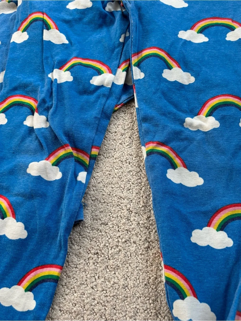 Mini boden Kids Blue Rainbow Cloud Pajama Set